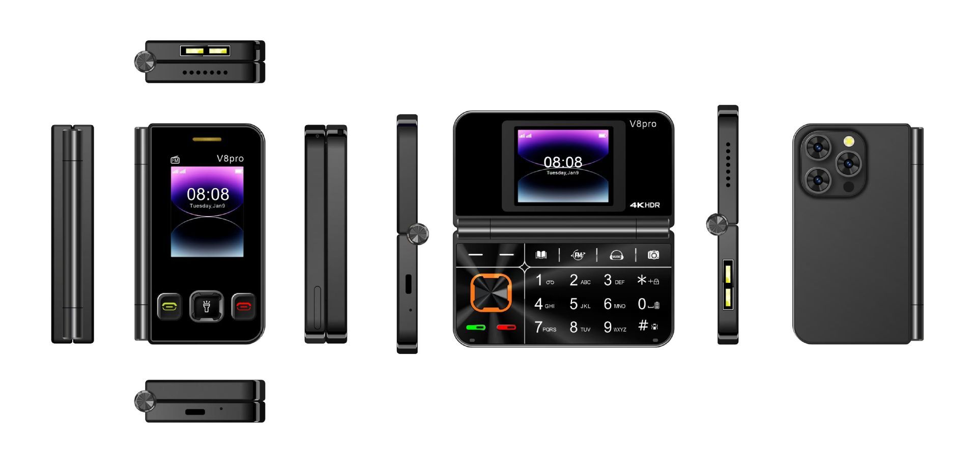 Dual Screen Klappbares Flip-Funktions-Handy