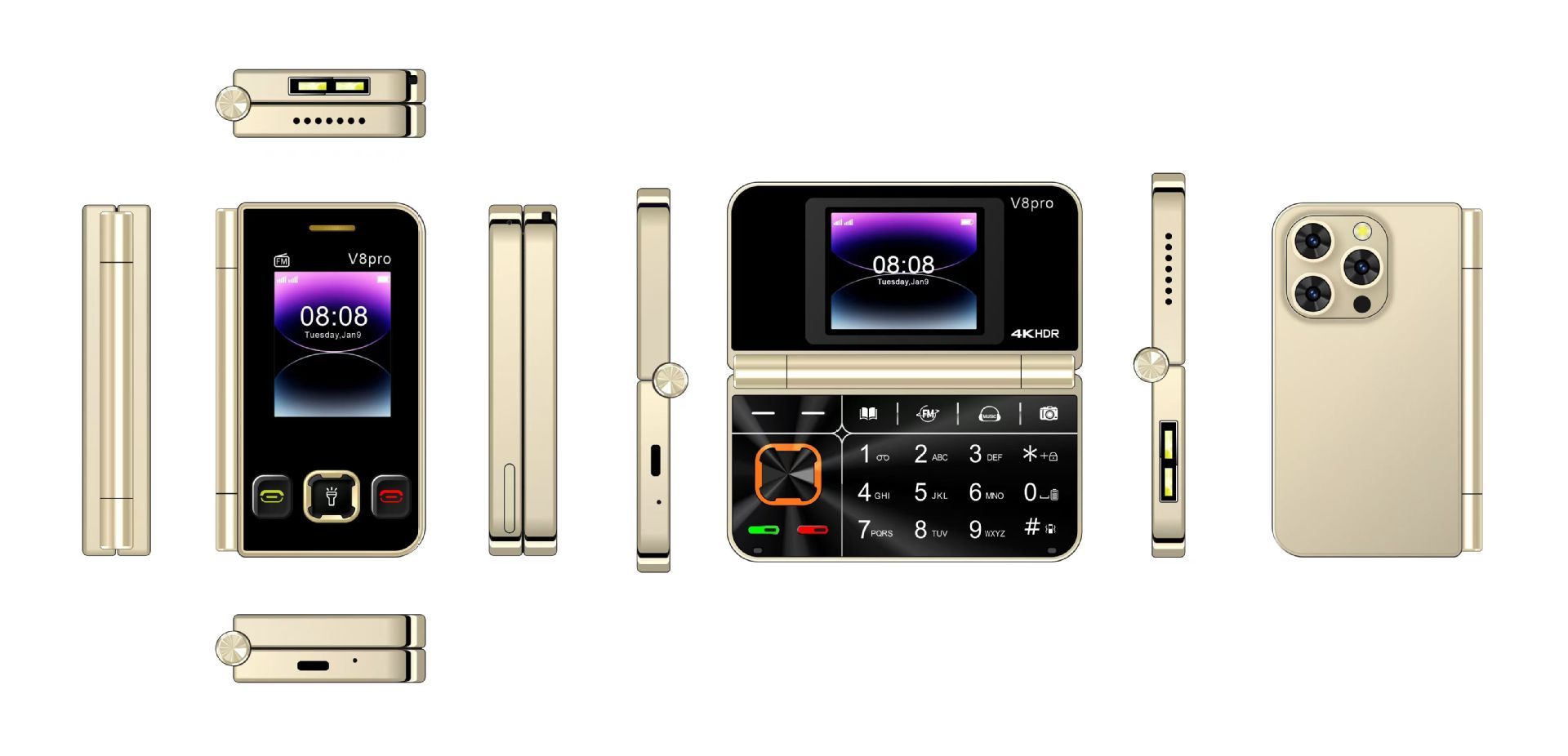 Dual Screen Klappbares Flip-Funktions-Handy